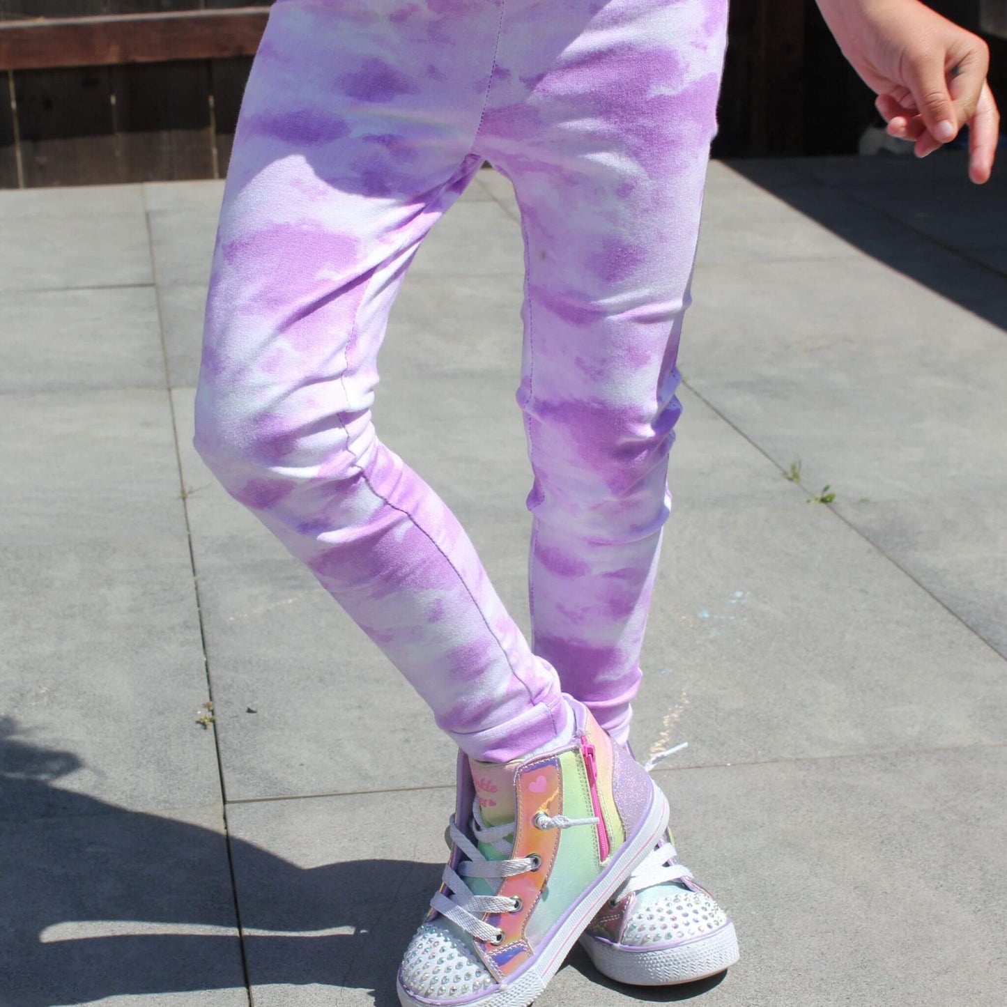 Organic Toddler Reinforced Knee Leggings - Lilac Cloud