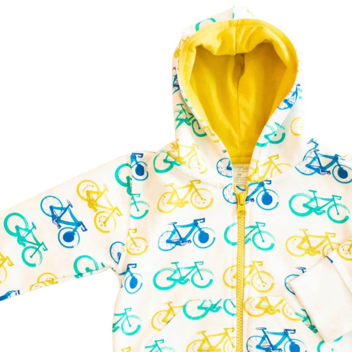 Organic Cotton Toddler & Kid Zip Hoodie - Bicycles