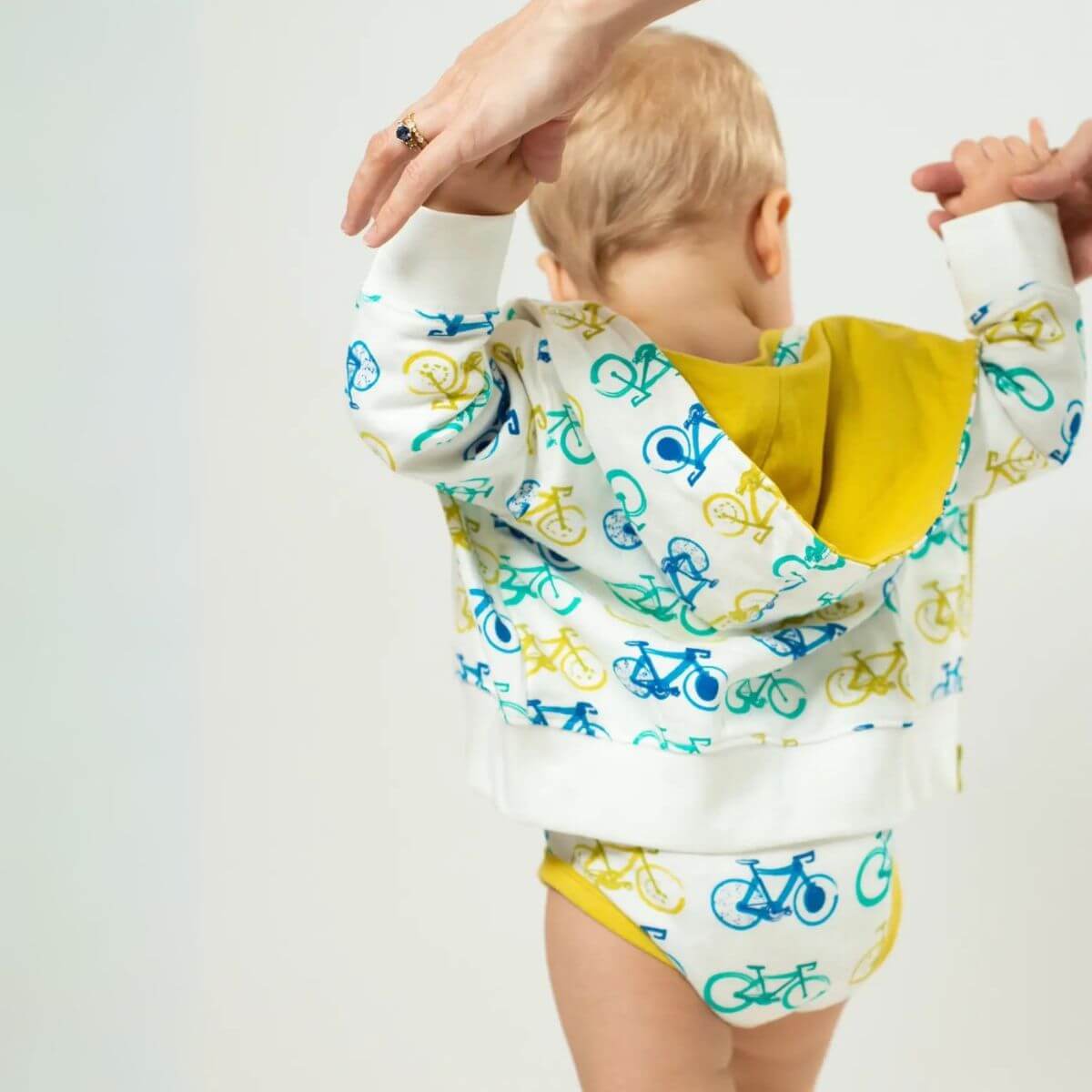 Organic Cotton Toddler & Kid Zip Hoodie - Bicycles