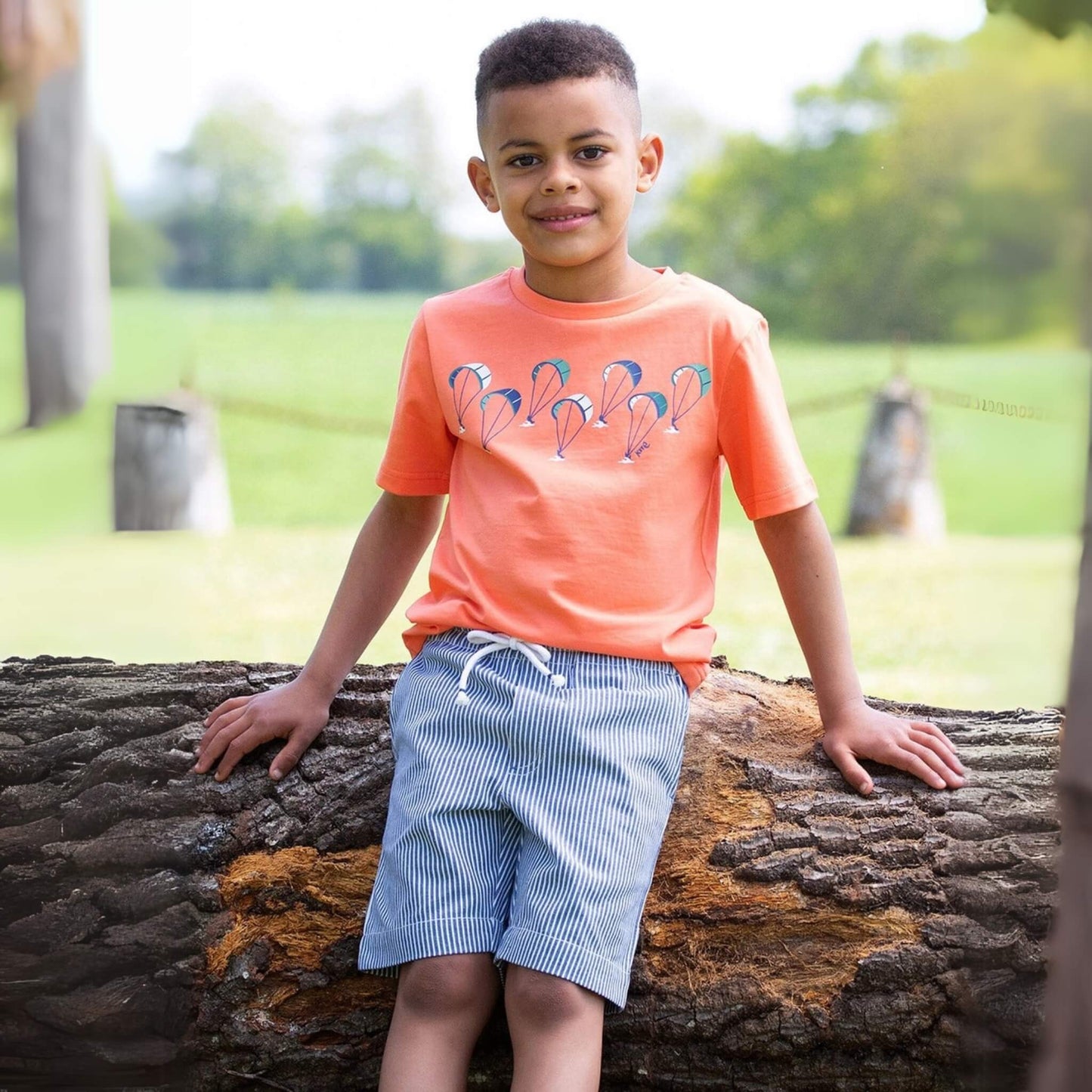 Organic Toddler & Kid Boys Ticking Shorts