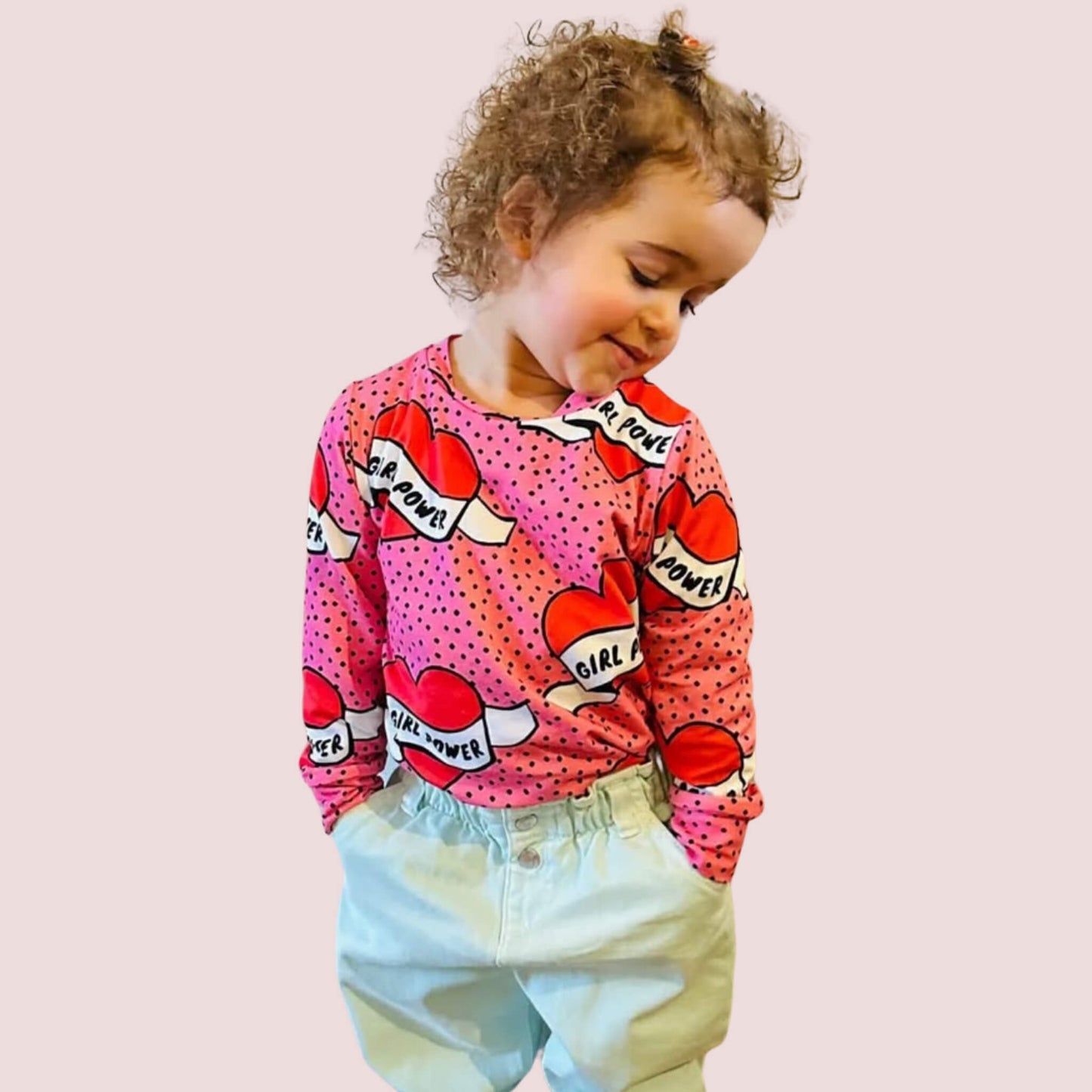 Organic Toddler & Kid Handmade Graphic Top - Girl Power