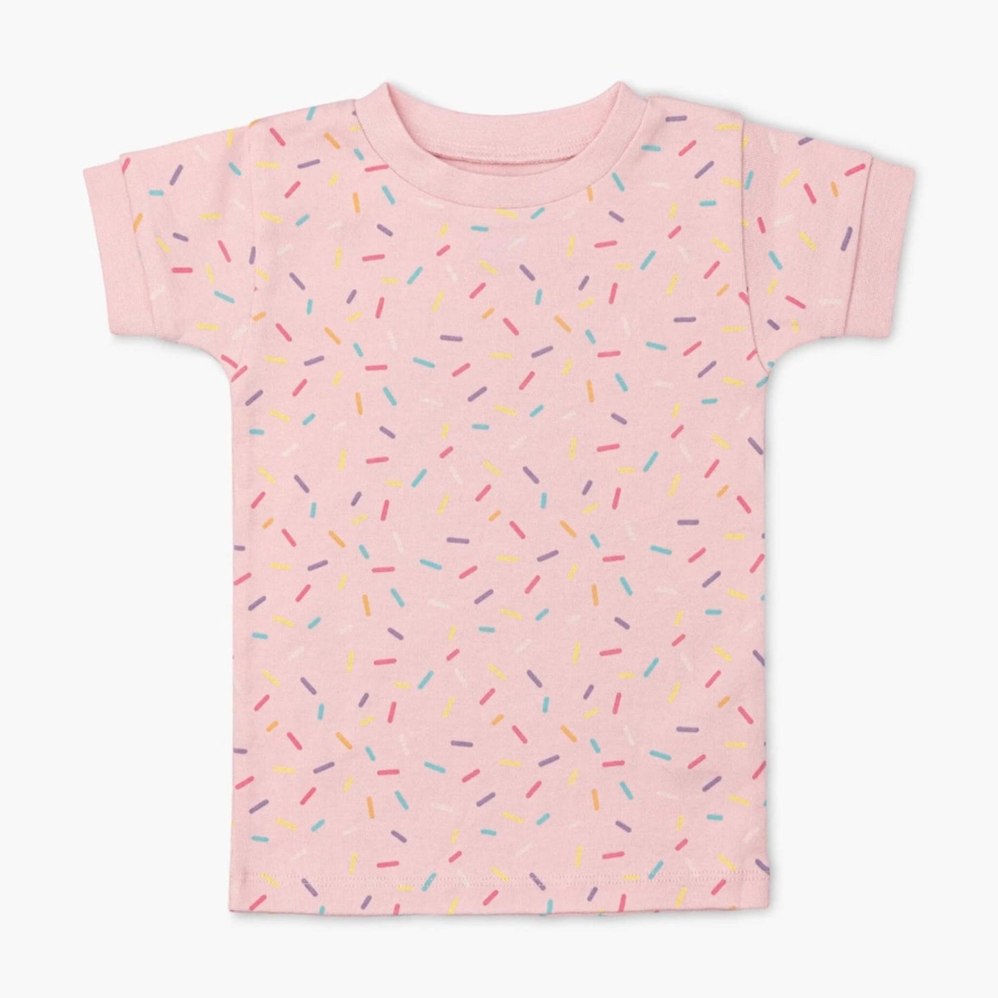 Organic Toddler & Kid Pajama Tee and Short Set - Colorful Sprinkles