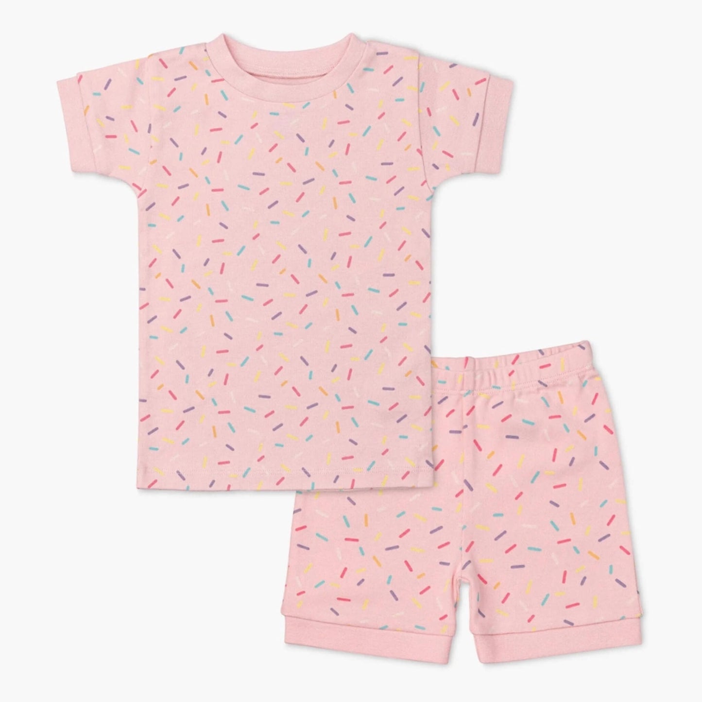 Organic Toddler & Kid Pajama Tee and Short Set - Colorful Sprinkles