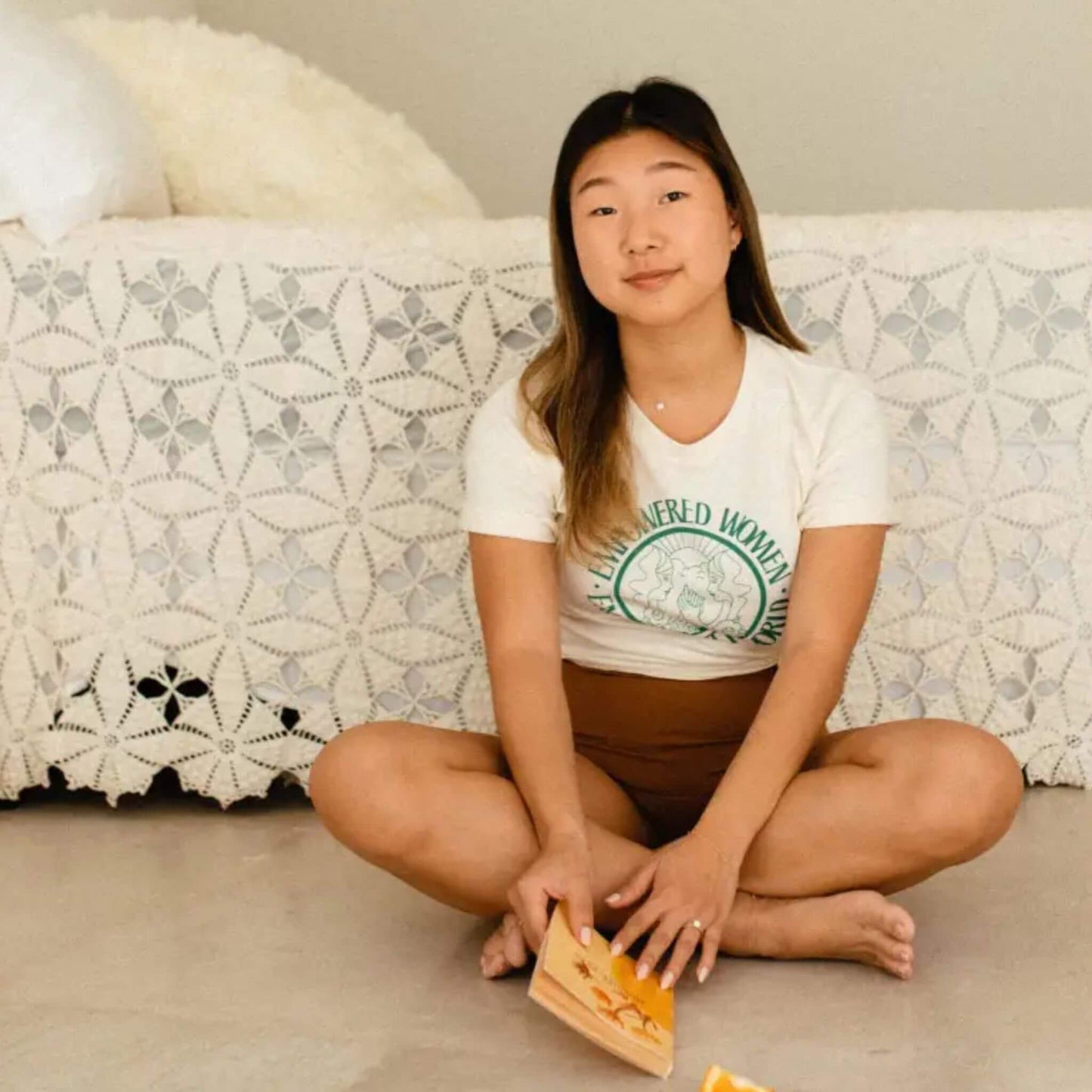 Organic Women's Graphic T-shirt - Empowered Women Empower the World