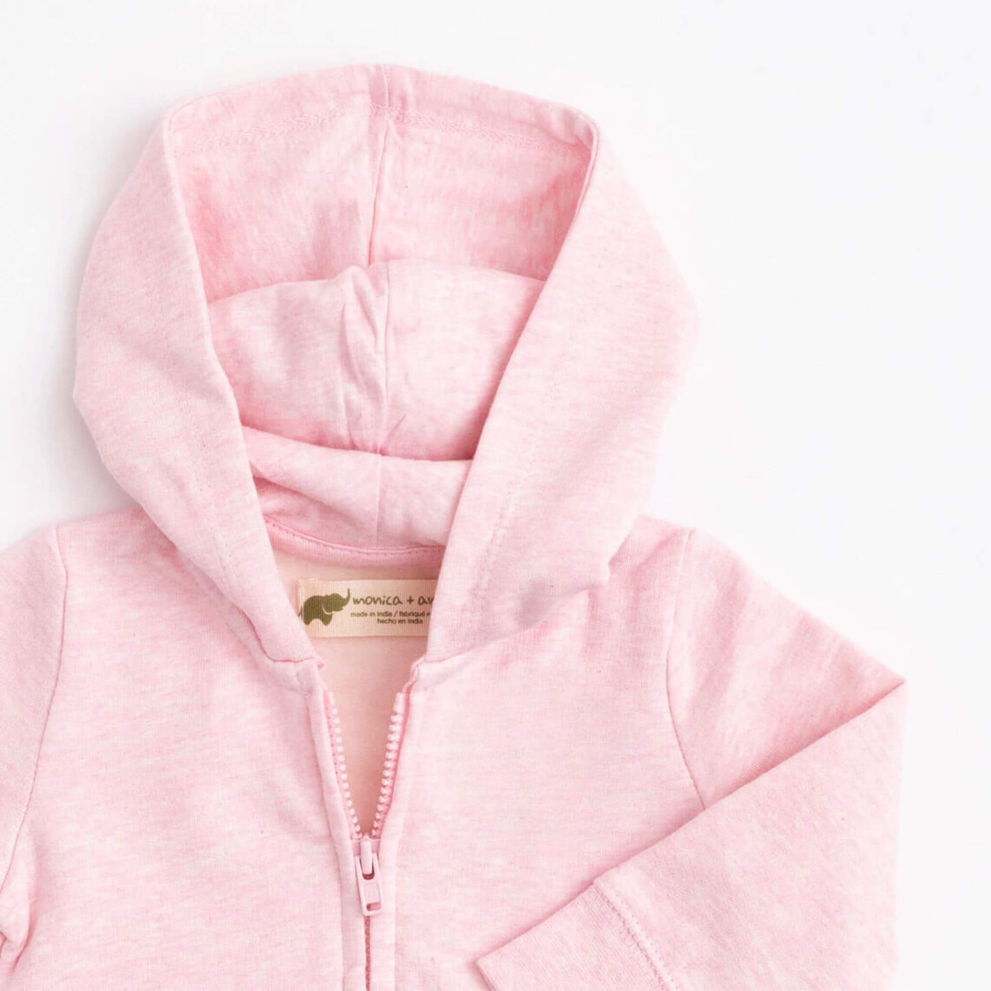 Organic Zip-Up Toddler Hoodie - Pink