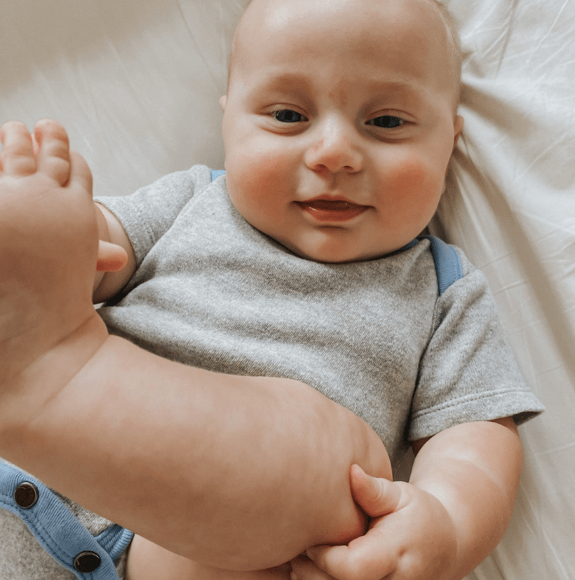 Organic Baby Lap Bodysuit - Periwinkle Colorblock