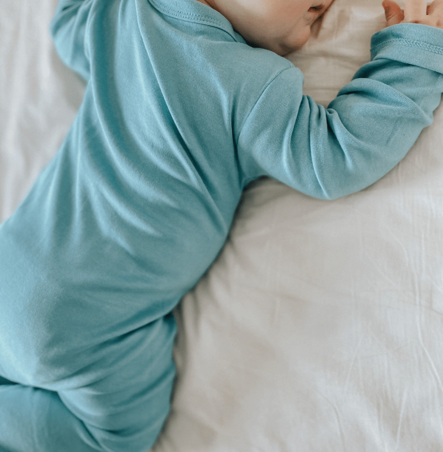 Organic Baby Footed Sleeper - Vintage Aqua