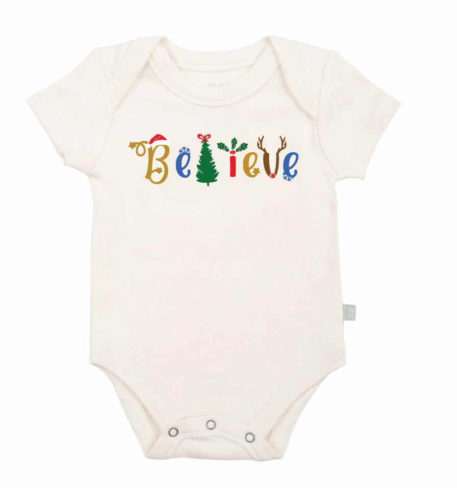 Organic Baby Gaphic Bodysuit - Believe