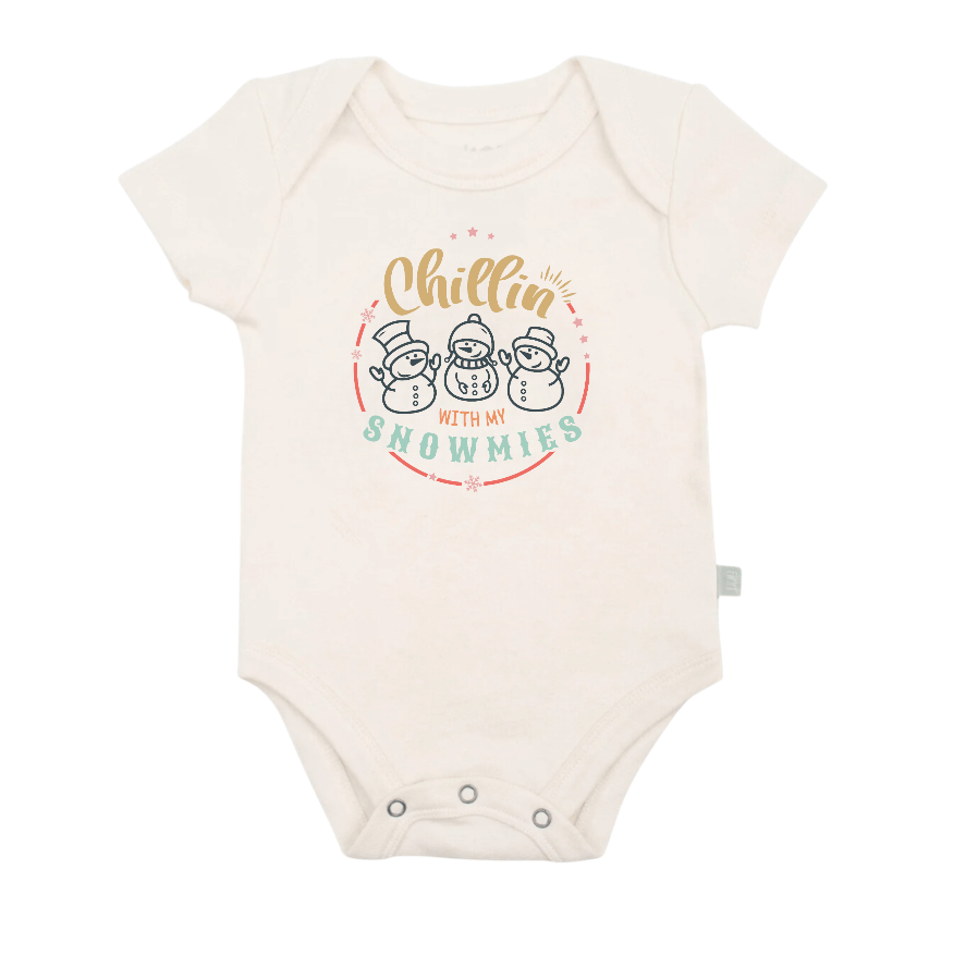 Organic Baby Graphic Bodysuit - Chillin with My Snowmies