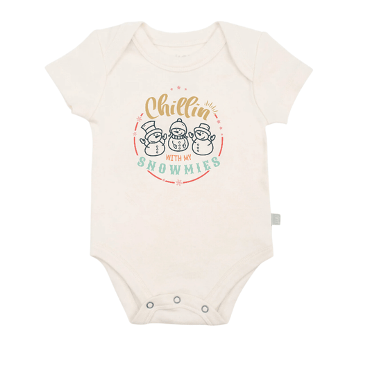 Organic Baby Graphic Bodysuit - Chillin with My Snowmies