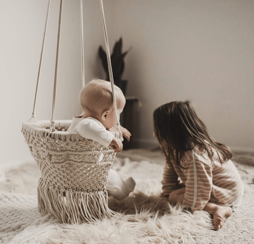 Handmade Organic Macrame Baby Swing