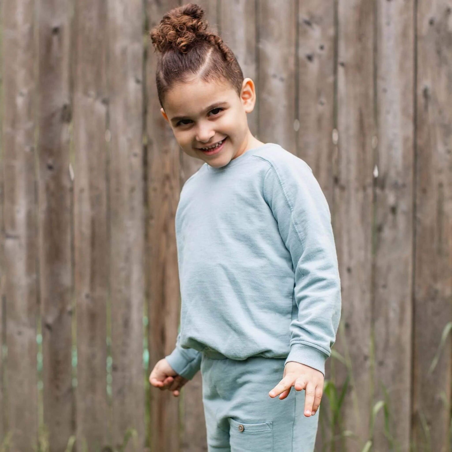 Seamed Toddler Sweatshirt Set - Mountain Blue
