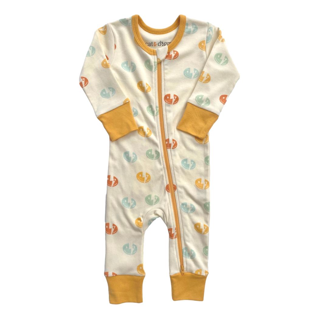 Organic Baby Romper - Smiley Bolts
