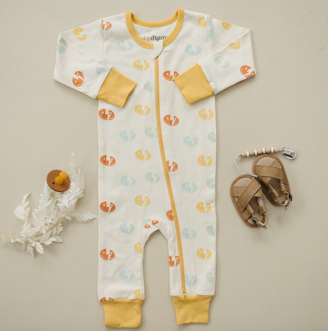 Organic Baby Romper - Smiley Bolts