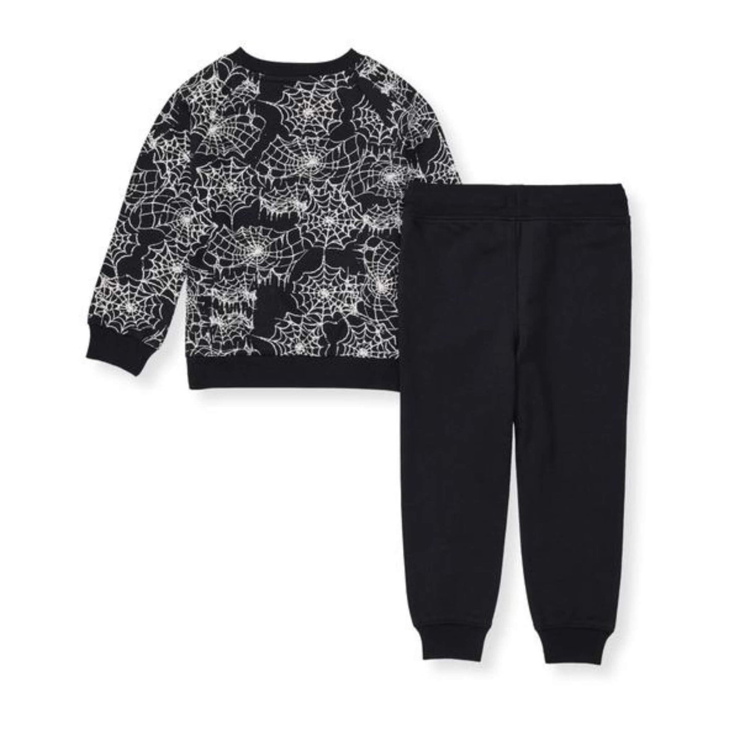 Organic Baby & Toddler Halloween Outfit - Spiderwebs Sweatshirt and Jogger Set