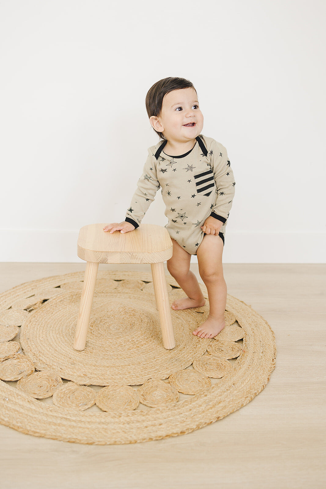 Organic Long Sleeve Baby Bodysuit - Cosmic Star