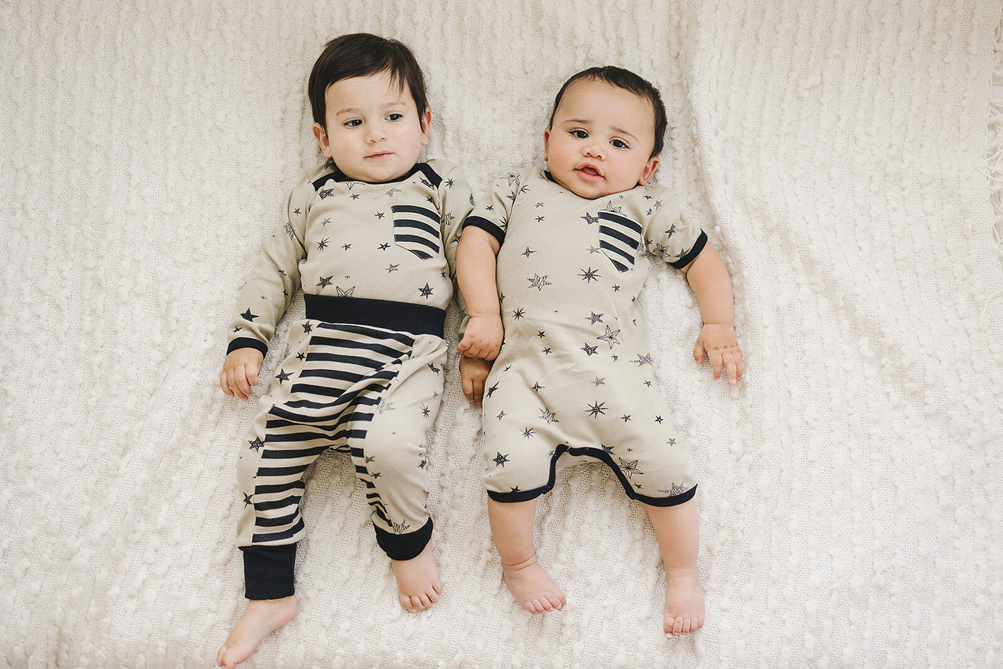 Organic Short Sleeve Baby Romper - Cosmic Stars
