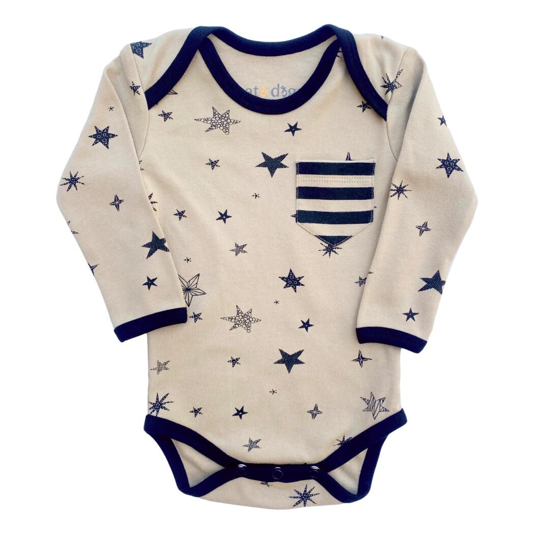 Organic Long Sleeve Baby Bodysuit - Cosmic Star