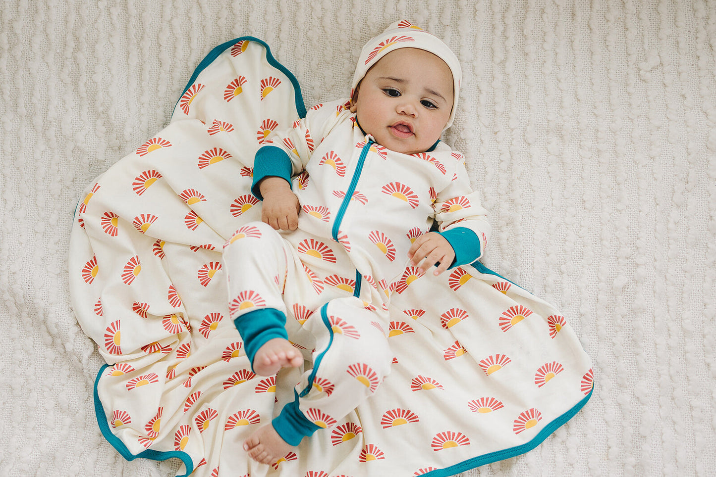 GOTS Certified Organic Cotton Baby Blanket - Sunrise