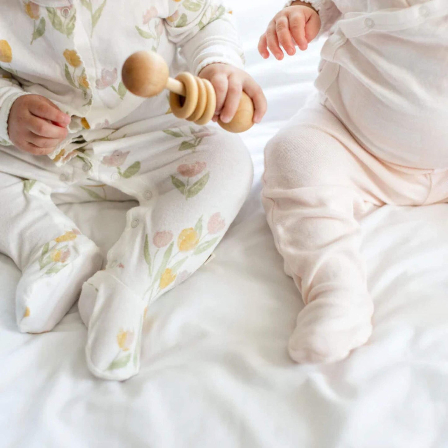 Tulip Fields Organic Baby Girl Jumpsuit & Hat Set