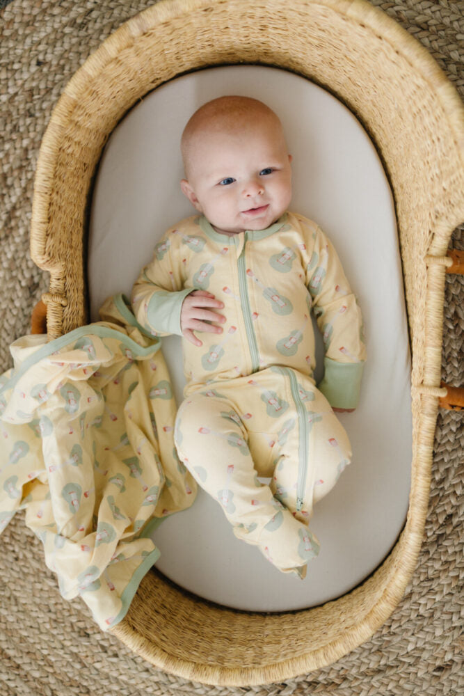 Organic Cotton Zip Footed Sleeper - Ukulele