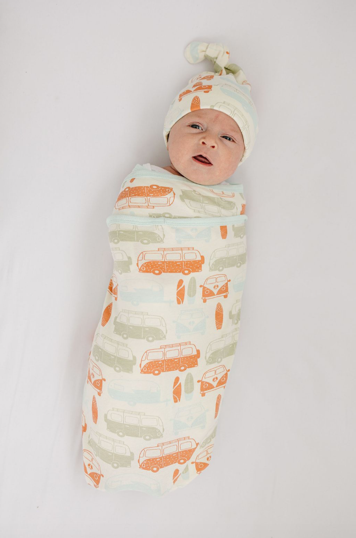 GOTS Certified Organic Cotton Hat - Vintage Buses