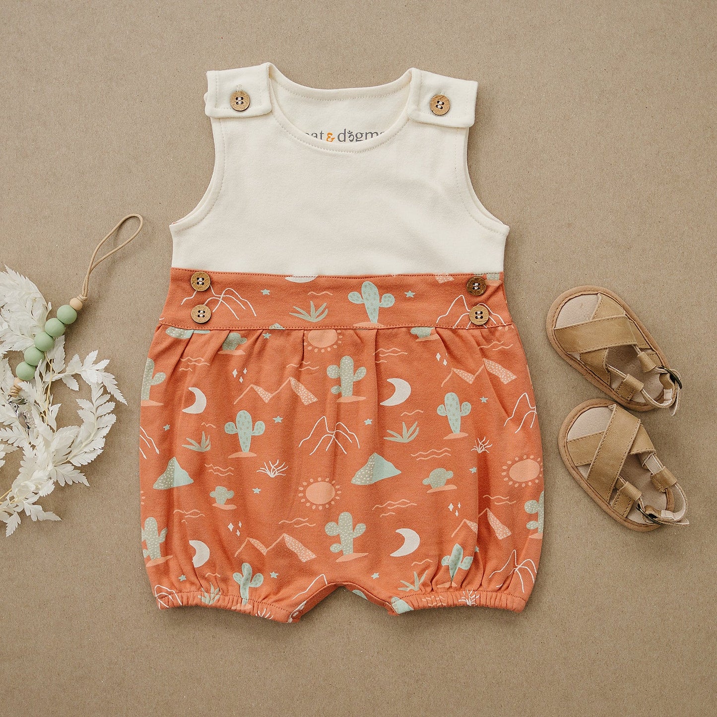 Organic Baby Bubble Romper - Desert