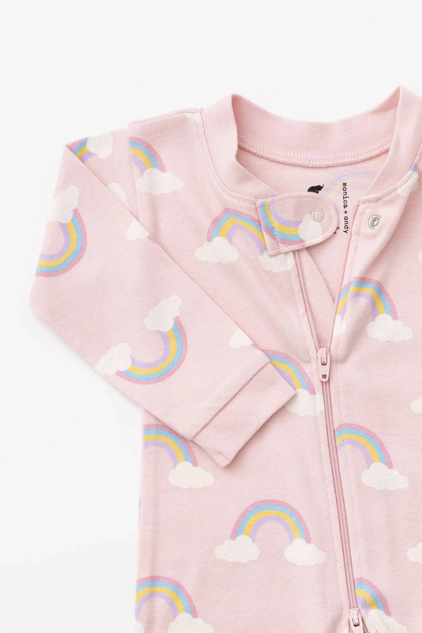 Organic Baby Footless Romper - Pink Rainbow Dreams