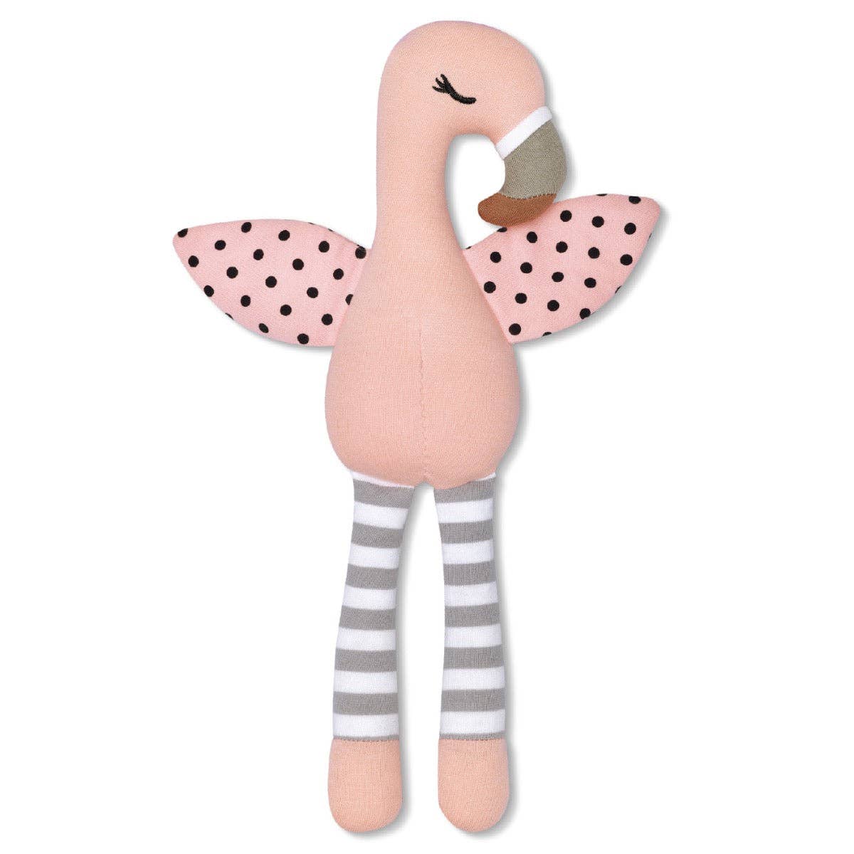 Organic Cotton Plush with Rattle - Franny Flamingo