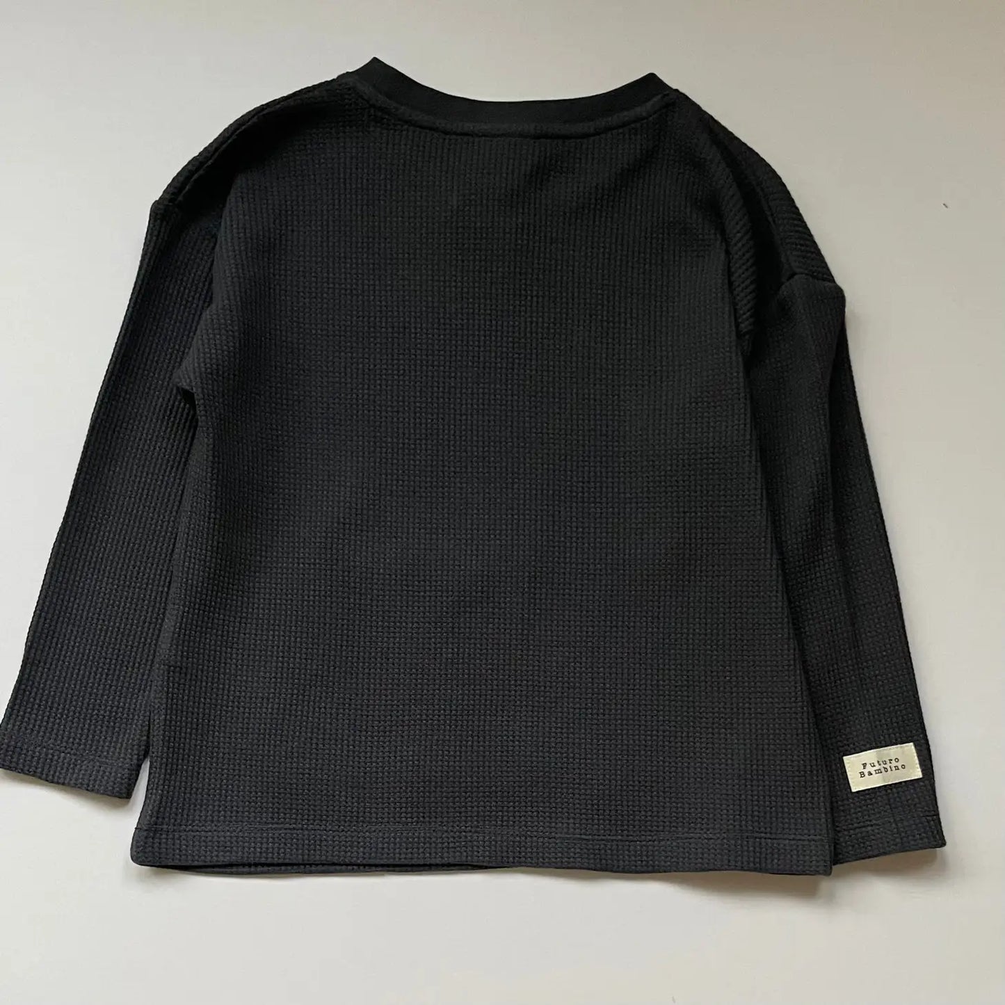 Organic Toddler Waffle Top - Charcoal