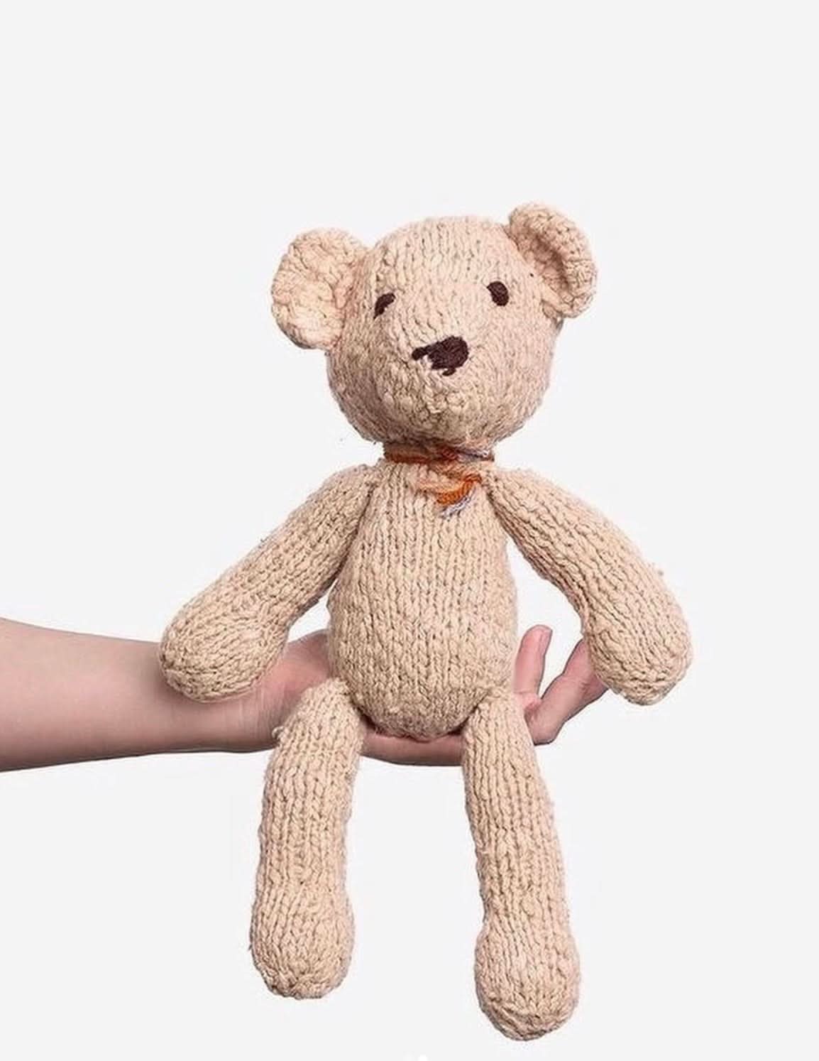 Organic Wool Hand-Knit Buddy - Alfred the Bear