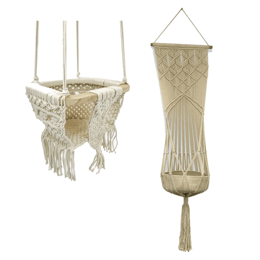 Boho Bundle - Macrame Swing & Toy Basket