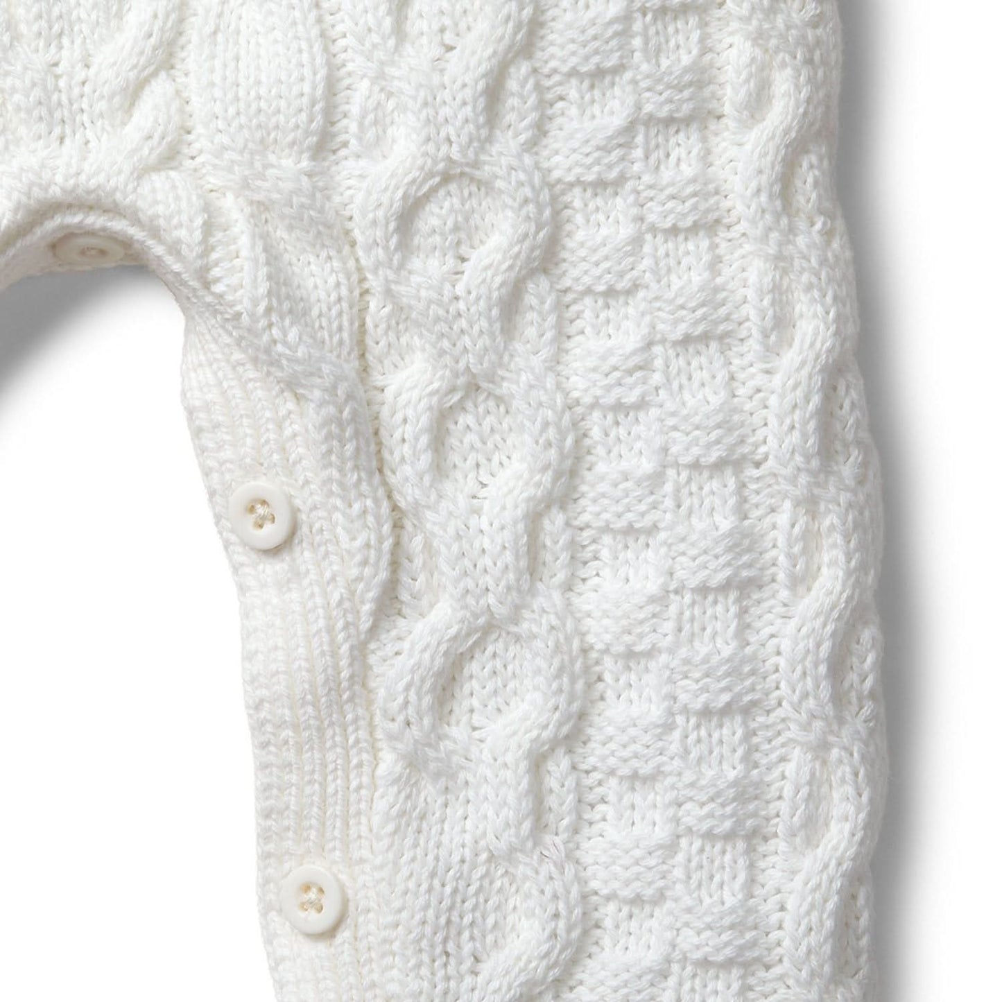 Baby Organic Cable Knit Sweater Romper