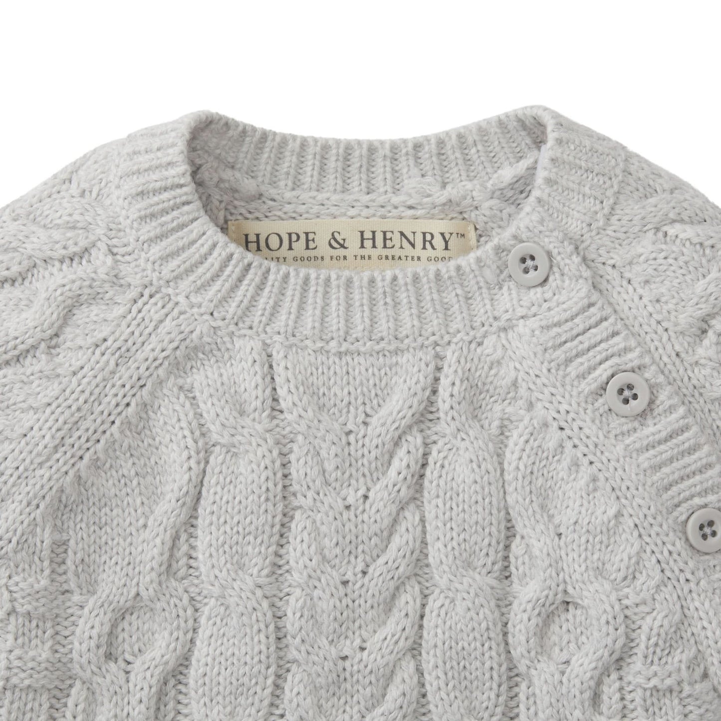 Organic Baby Boy Cable Knit Sweater Romper