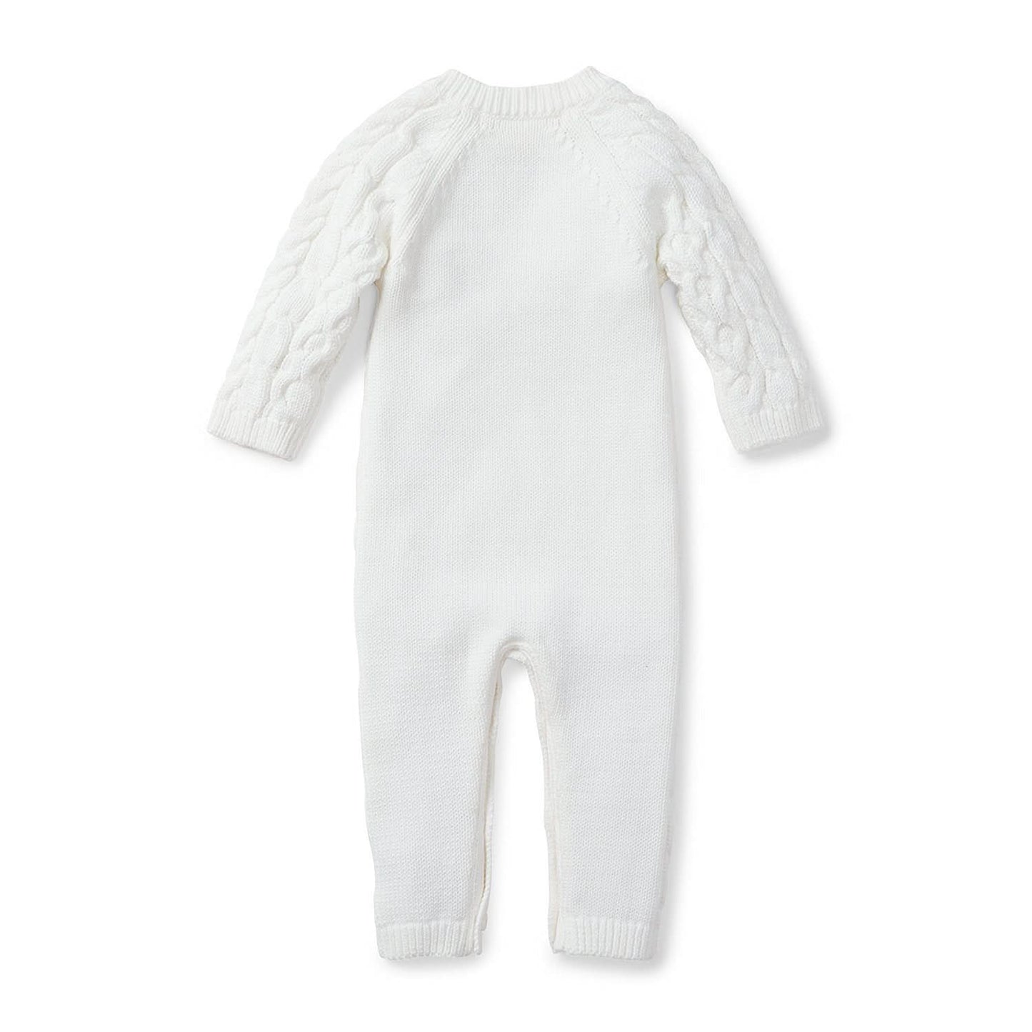 Baby Organic Cable Knit Sweater Romper