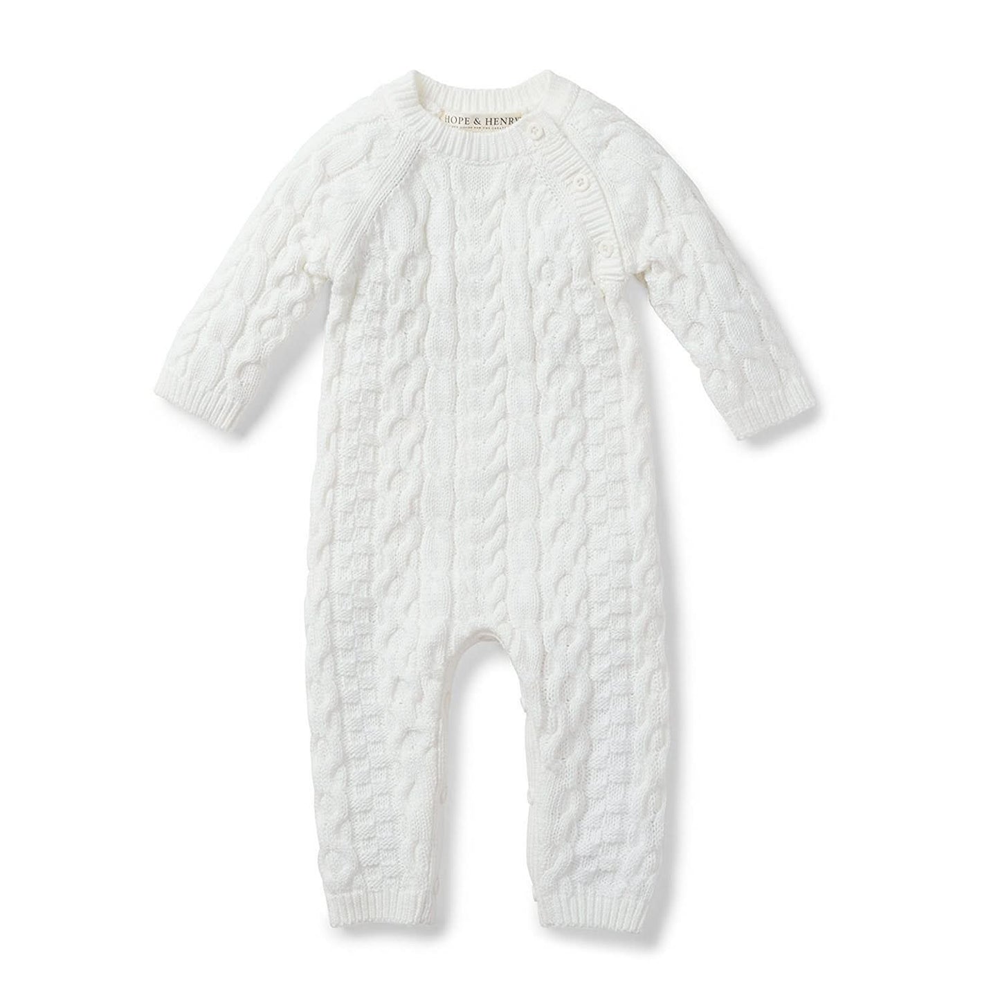 Baby Organic Cable Knit Sweater Romper