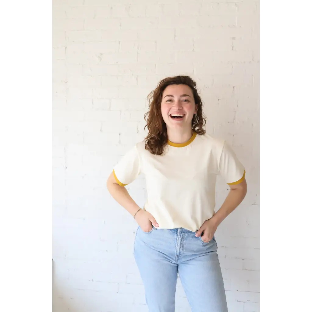 Organic Women's Ringer T-Shirt - Mustard