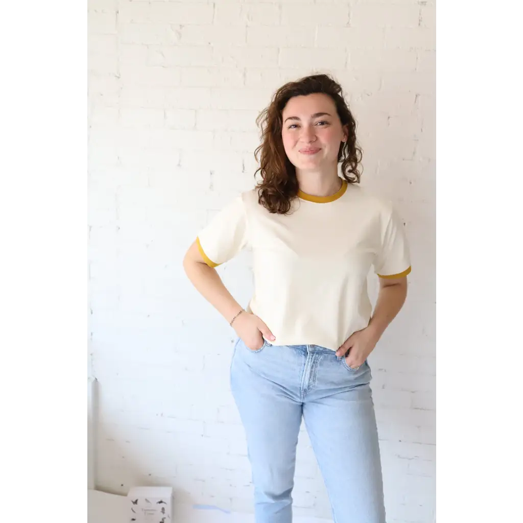 Organic Women's Ringer T-Shirt - Mustard