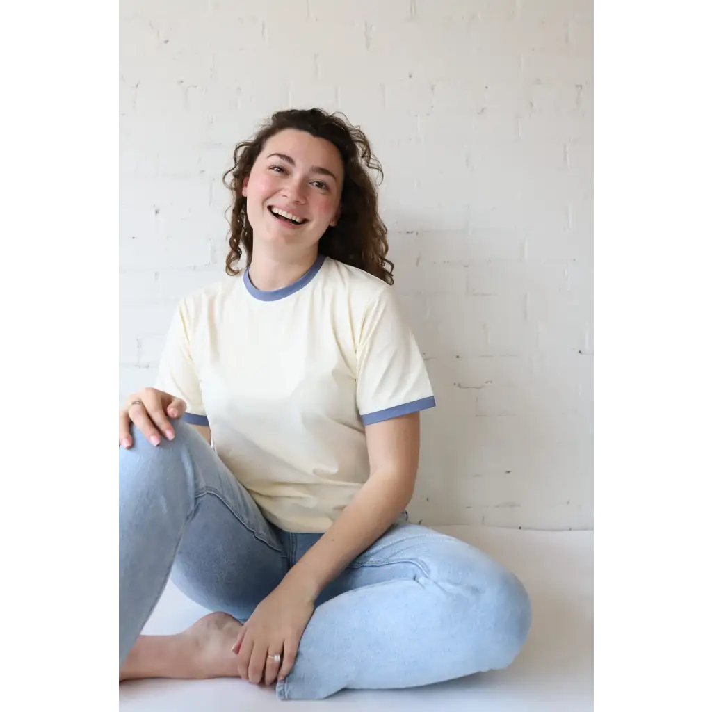 Organic Women's Ringer Tee - Navy