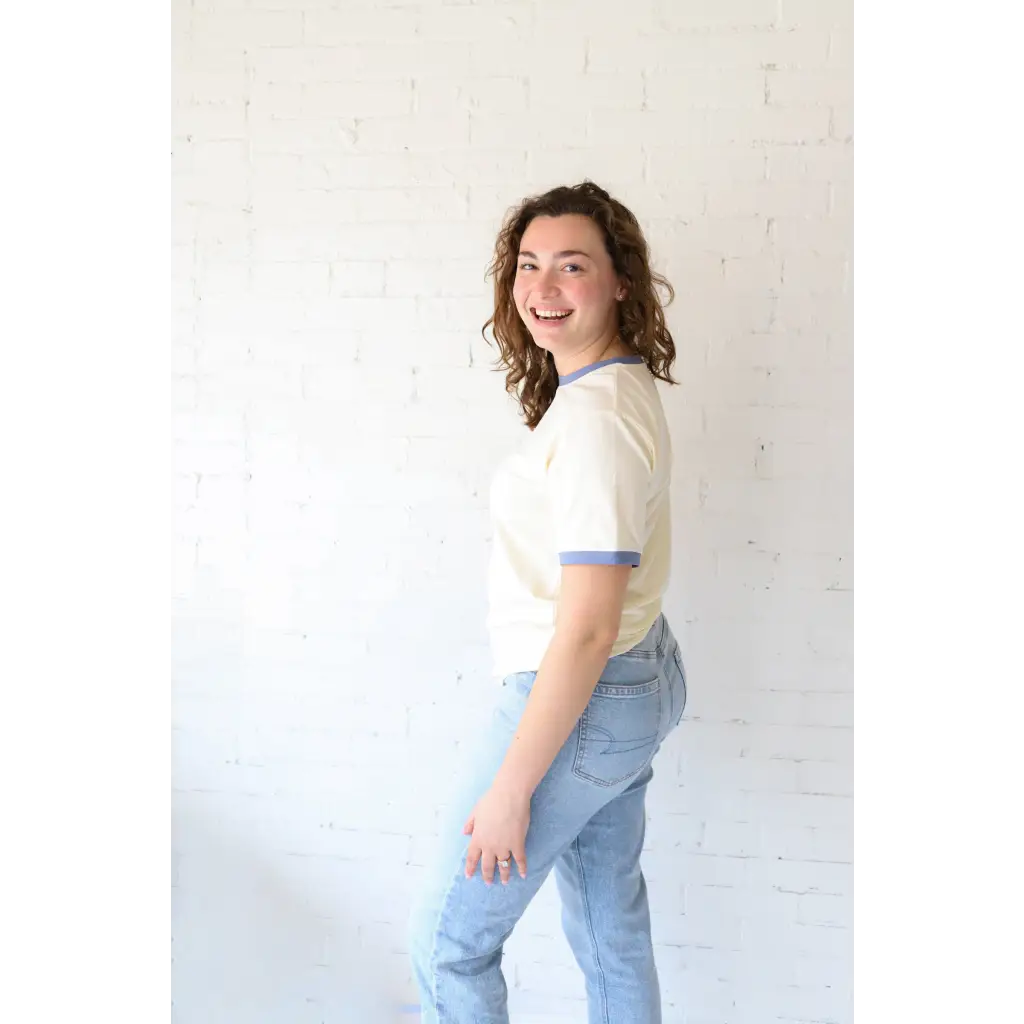 Organic Women's Ringer Tee - Navy