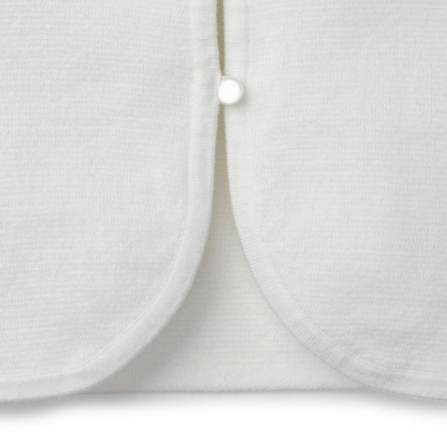 Organic Baby Girl Cropped Curved Hem Cardigan - White