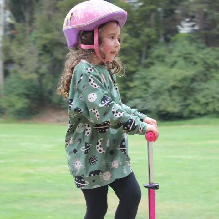 Organic Toddler Handmade Graphic Top - Space