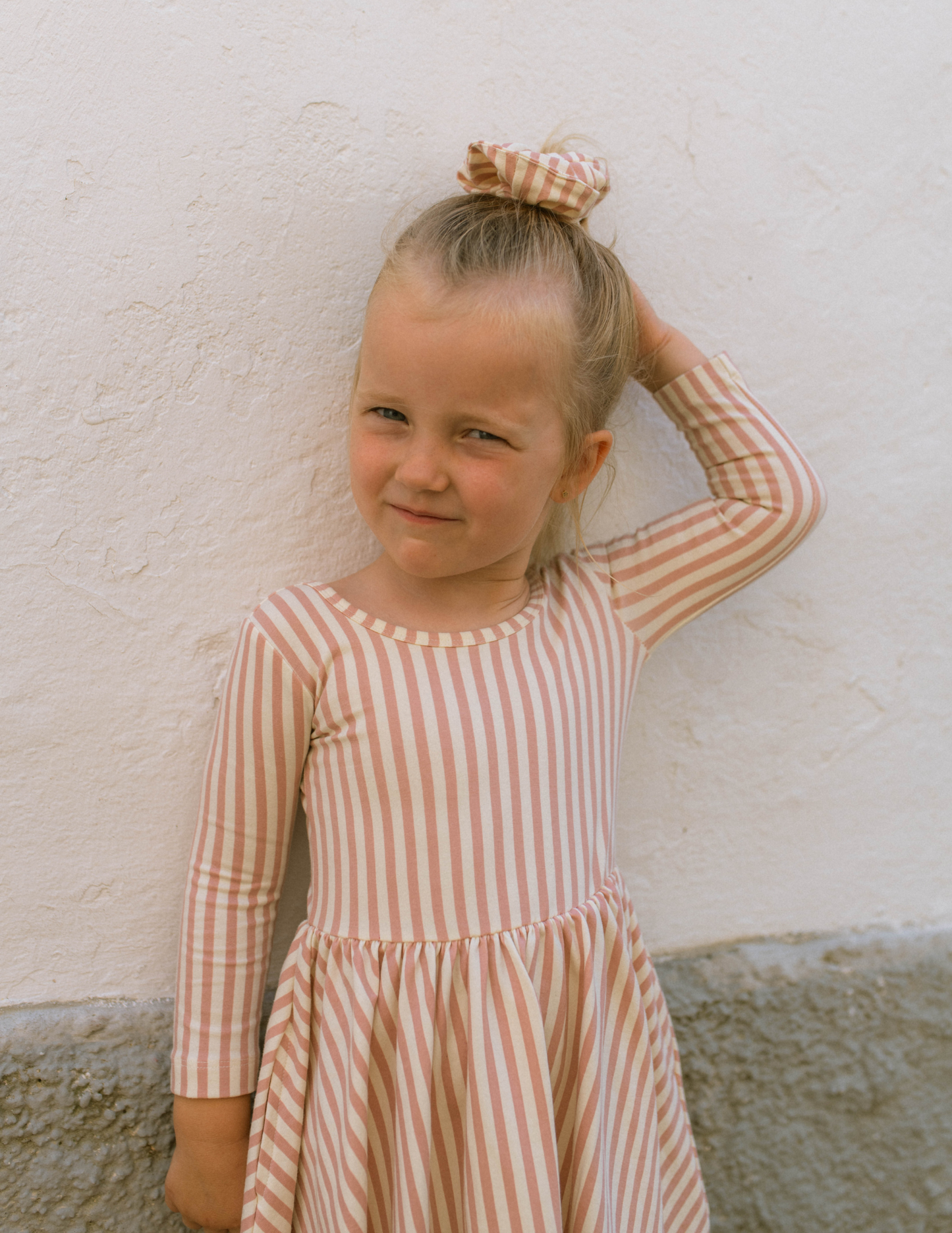 Organic Girls Twirl Dress - Pink Stripes