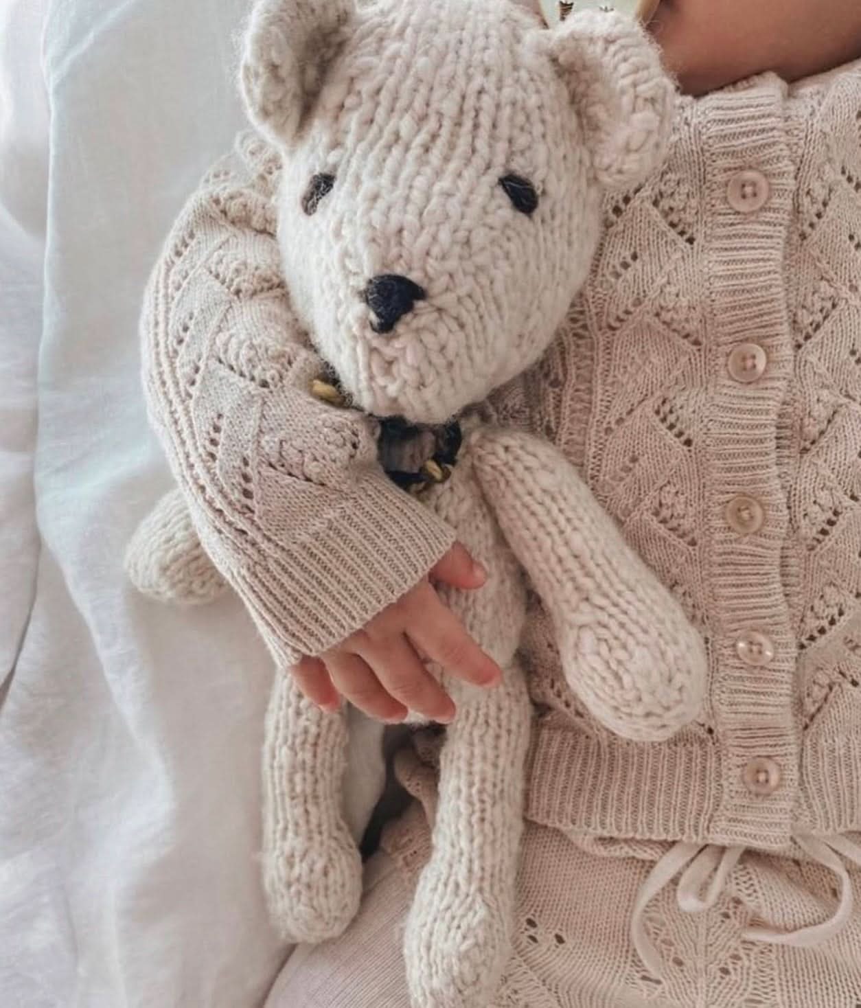 Organic Wool Hand-Knit Buddy - Alfred the Bear
