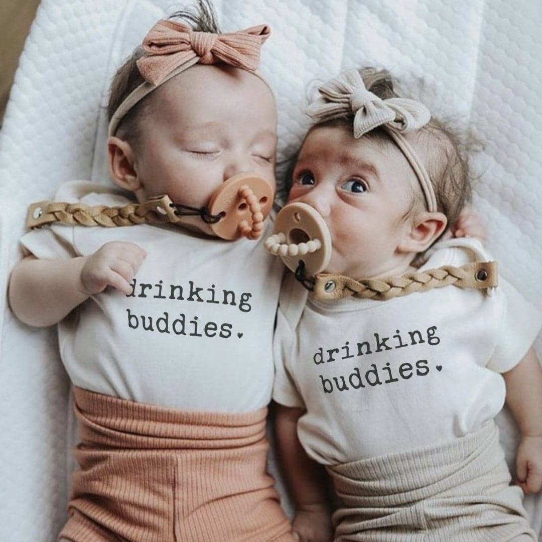 Organic Baby Graphic Bodysuit - Drinking Buddies