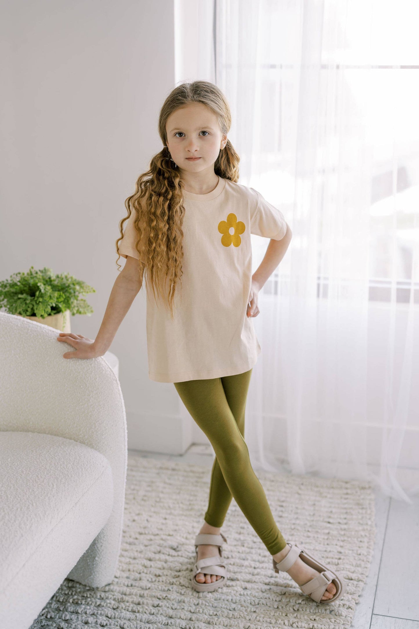 Organic Green Leggings for Toddler & Kids