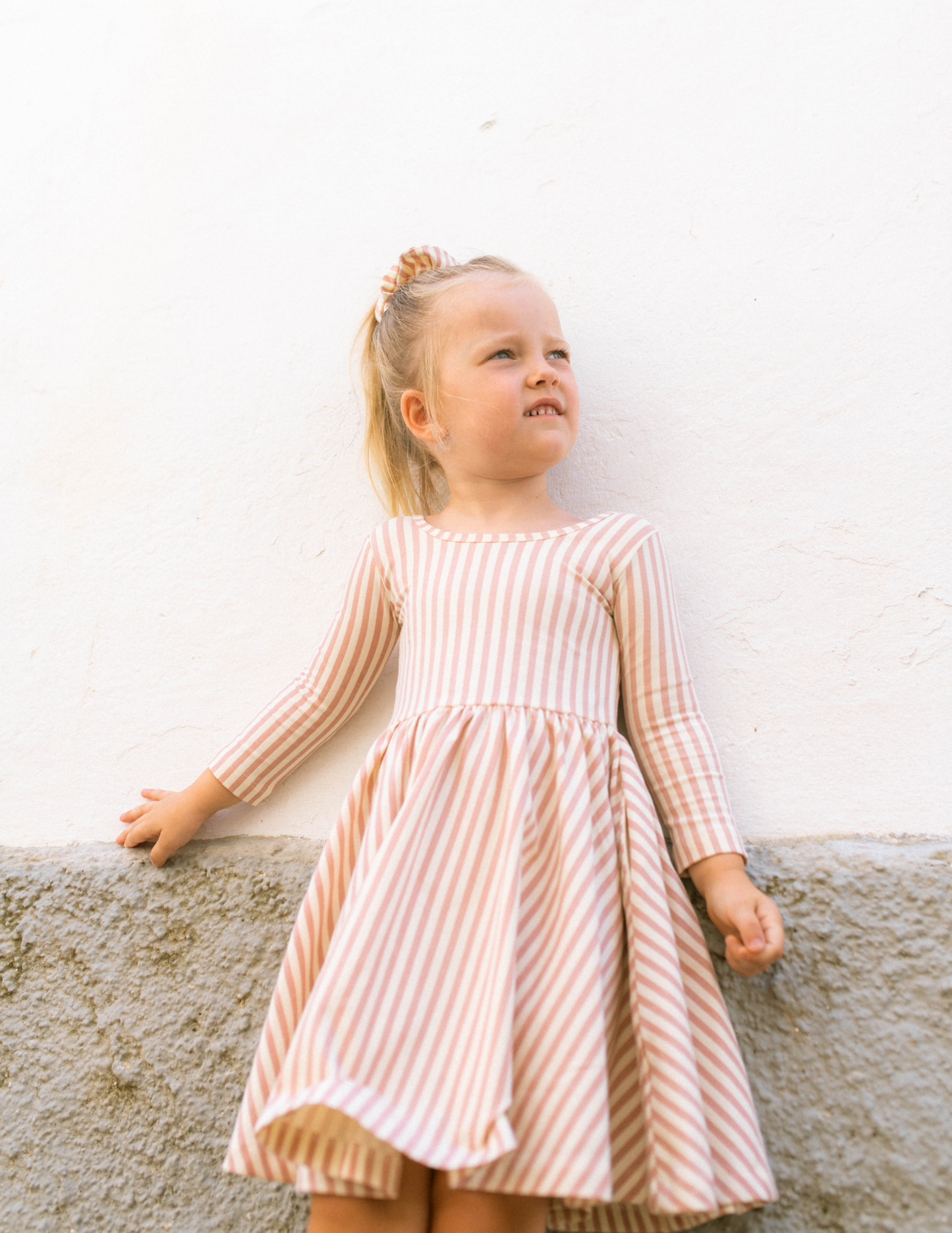Organic Girls Twirl Dress - Pink Stripes