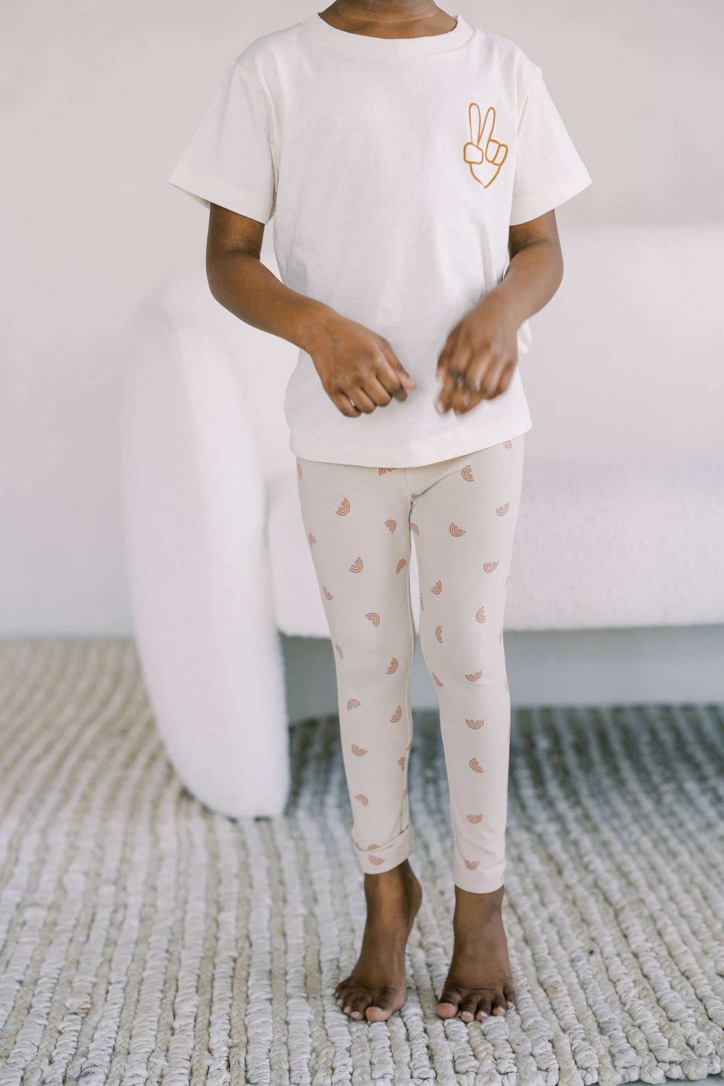 Organic Rainbow Print Leggings for Toddlers & Kids