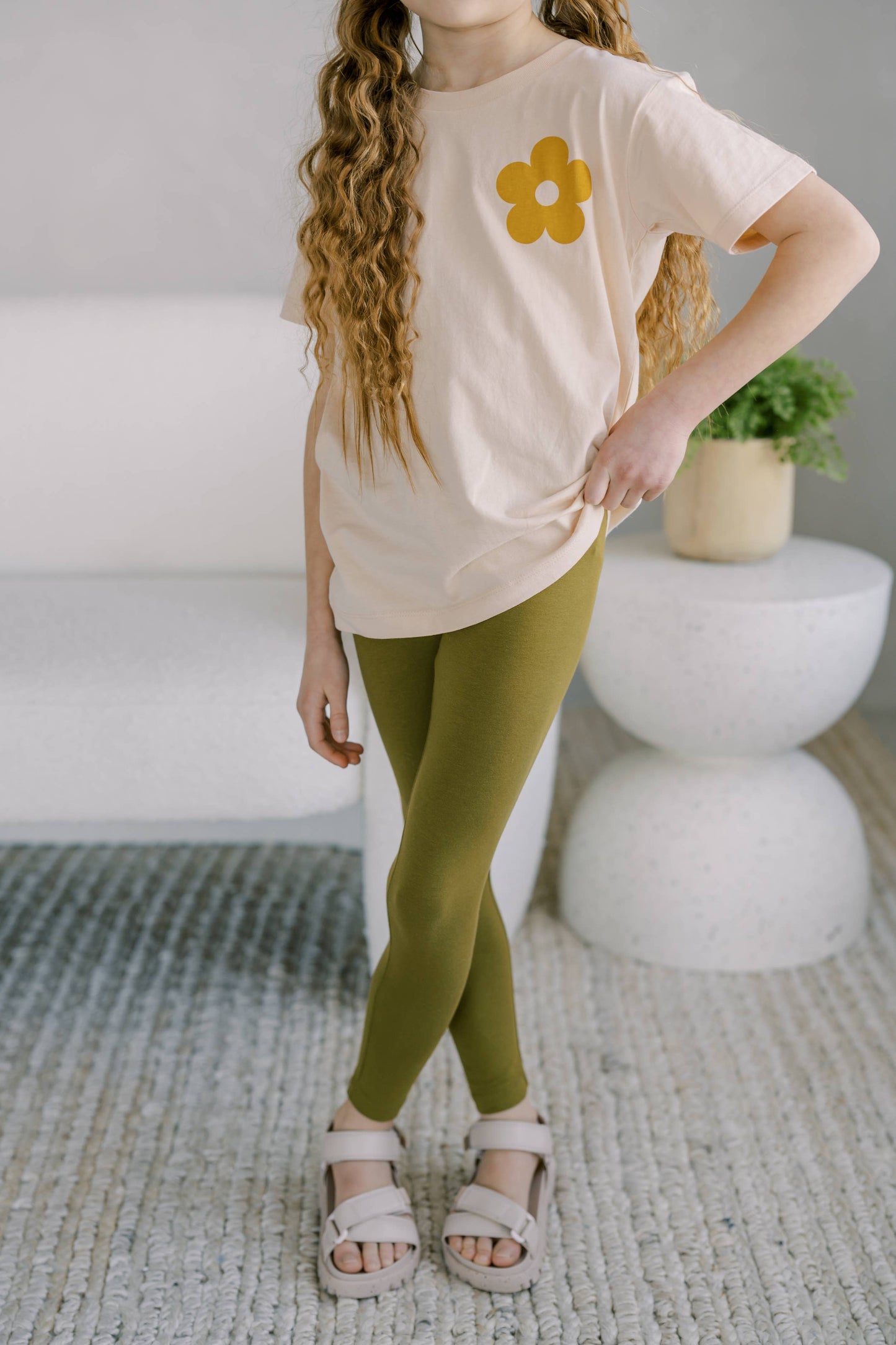 Organic Green Leggings for Toddler & Kids