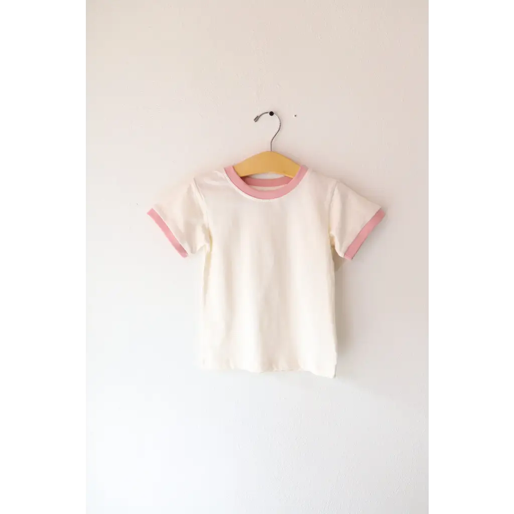 Organic Toddler & Kids Everyday Ringer Tee - Rose